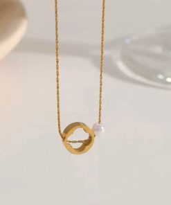 Alternative view of Golden pendent with locket