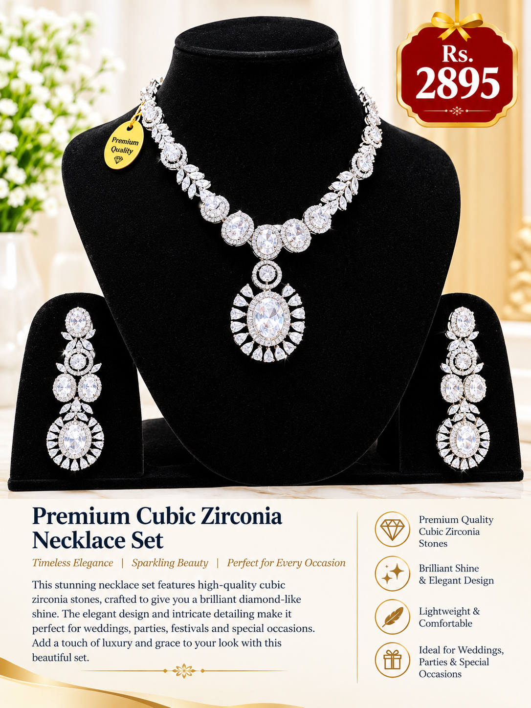 Premium Cubic Zirconia Necklace Set