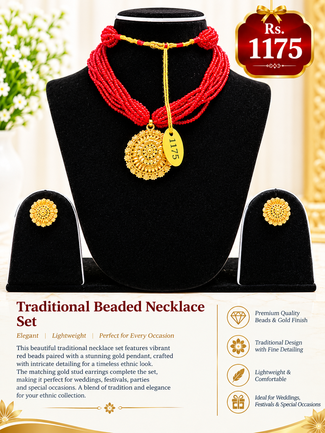 Traditional Beaded Necklace Set