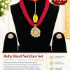 Ruby Bead Necklace Set