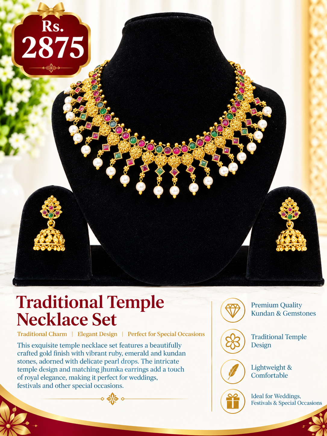 Traditional Temple Necklace Set